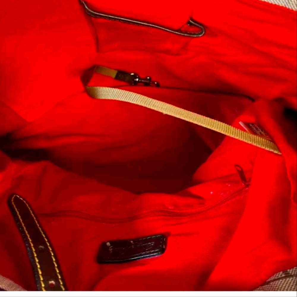 Dooney & Bourke Tan and Brown Tote Bag with Signature Monogram - Picture 4 of 12